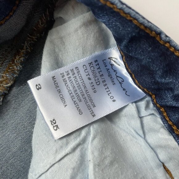 KanCan Denim Skirt Released Hem Mini Size 3/25 Slightly Distressed Blue - Picture 4 of 4